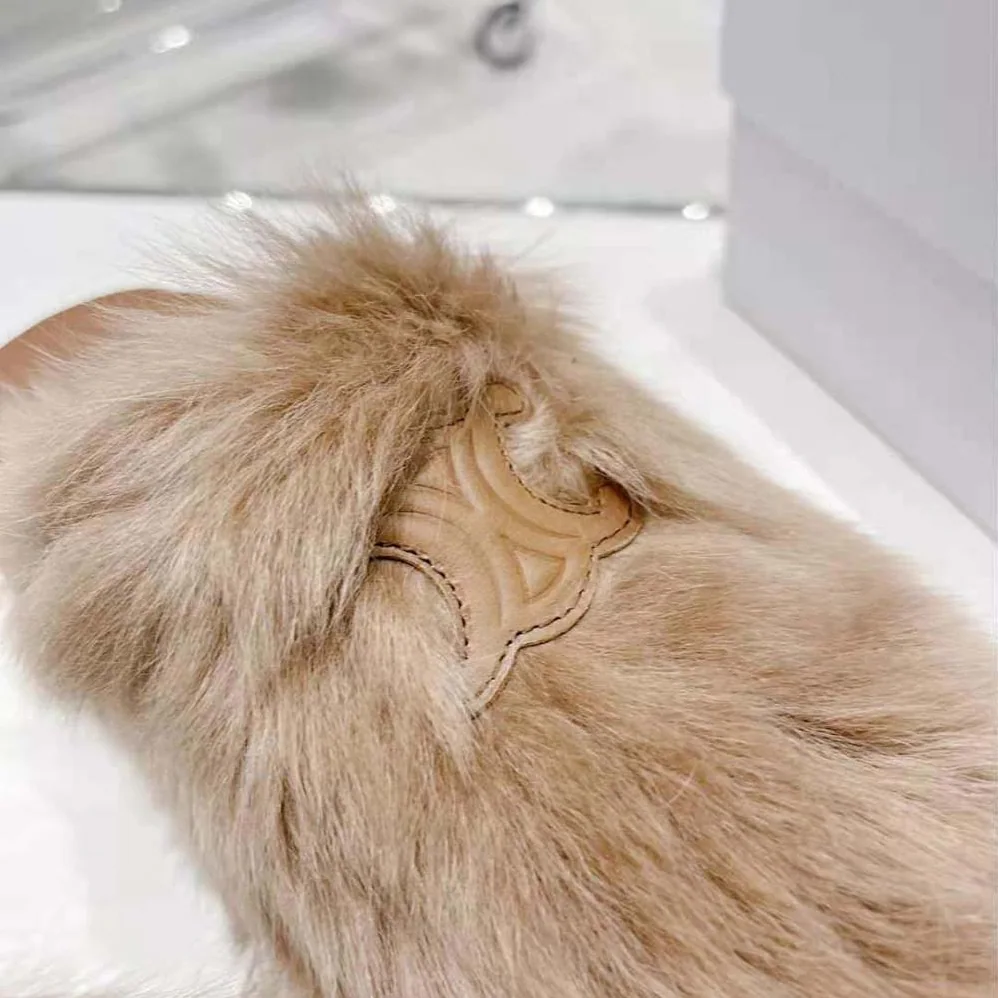 Celine Bulky Closed Mule in Lambfur for Women