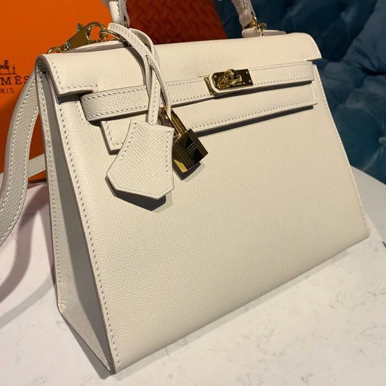 Hermes Kelly Craie Gold Toned Hardware /