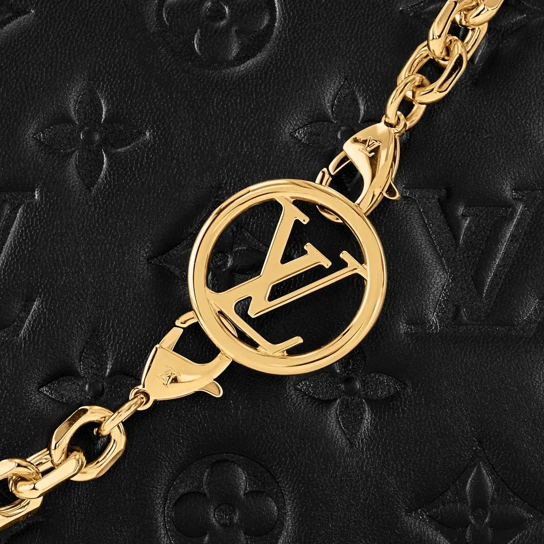 Louis Vuitton Pochette Coussin Shoulder Bag in Black Gold Hardware