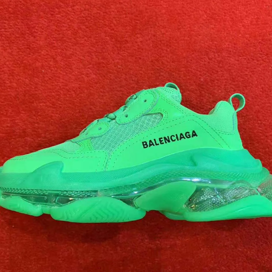 Balenciaga Triple S Clear Sole Trainers Oversized Multimaterial Sneakers for Unisex