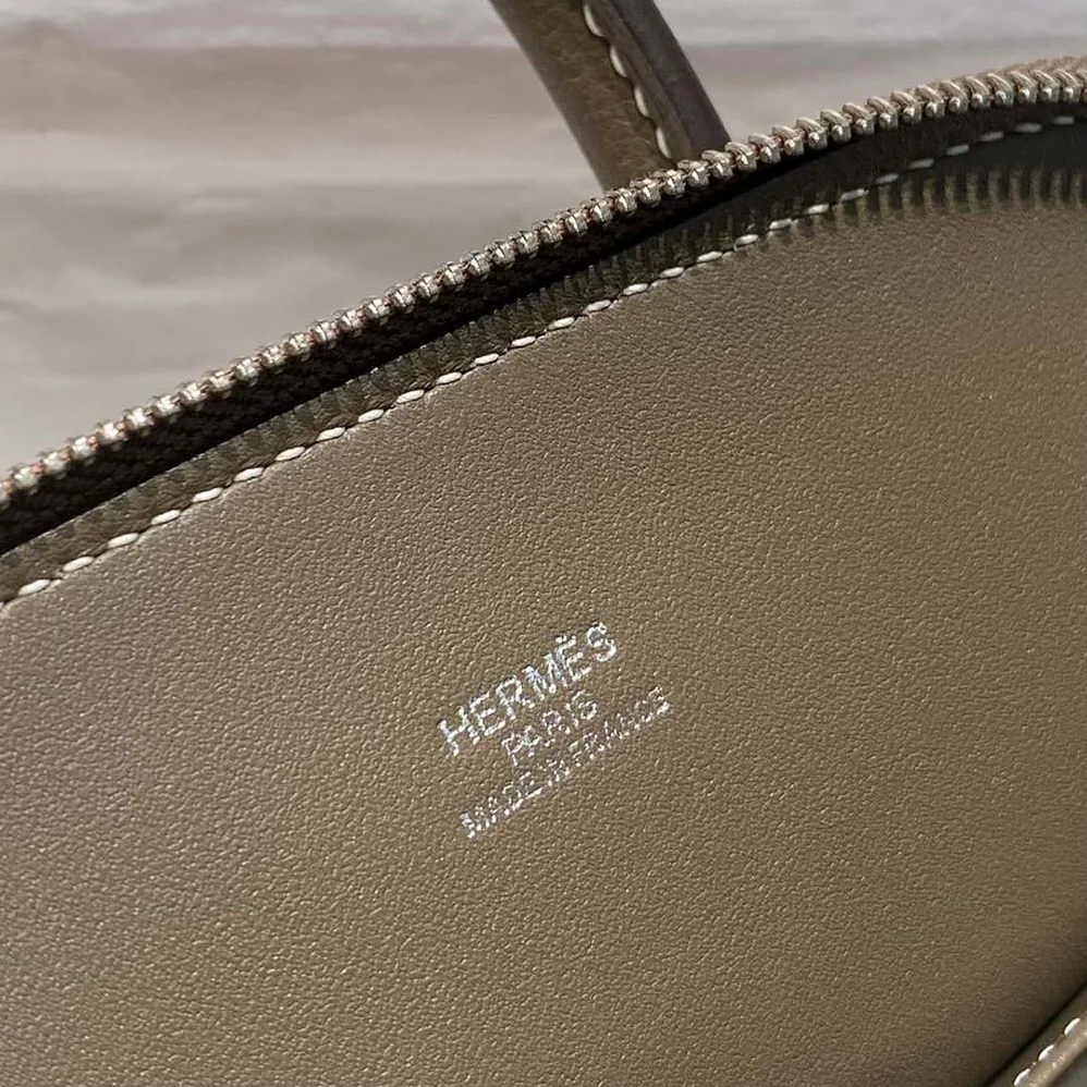 Hermes Bolide 1923 Bag in Epsom Calfskin for Unisex in Brown/Silver Hermes Bolide 1923 Bag in Epsom Calfskin for Unisex in Brown/Silver