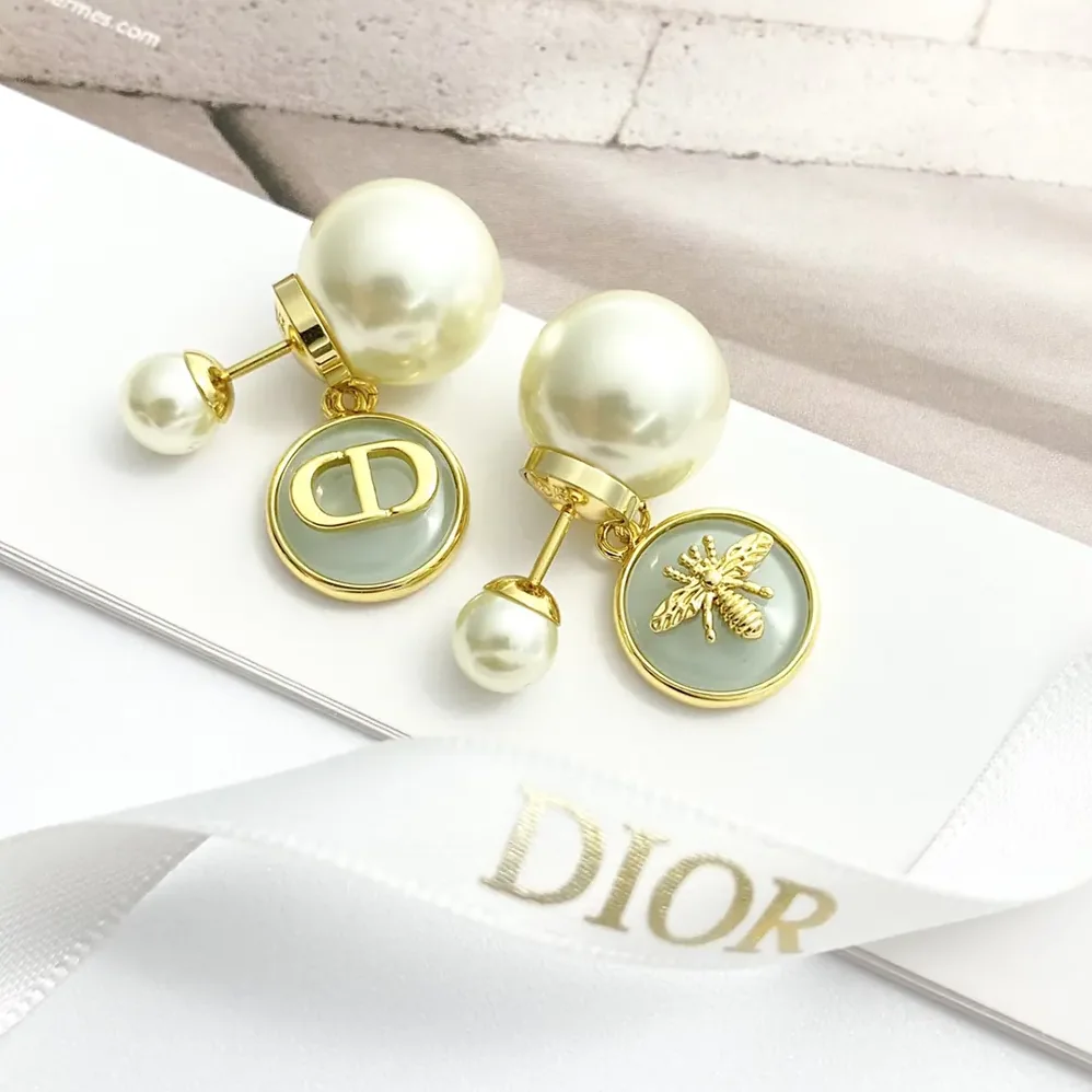 Dior Tribales Earrings Gold-Finish Metal with Pistachio Green Transparent Resin for Women Dior Tribales Earrings Gold-Finish Metal with Pistachio Green Transparent Resin for Women