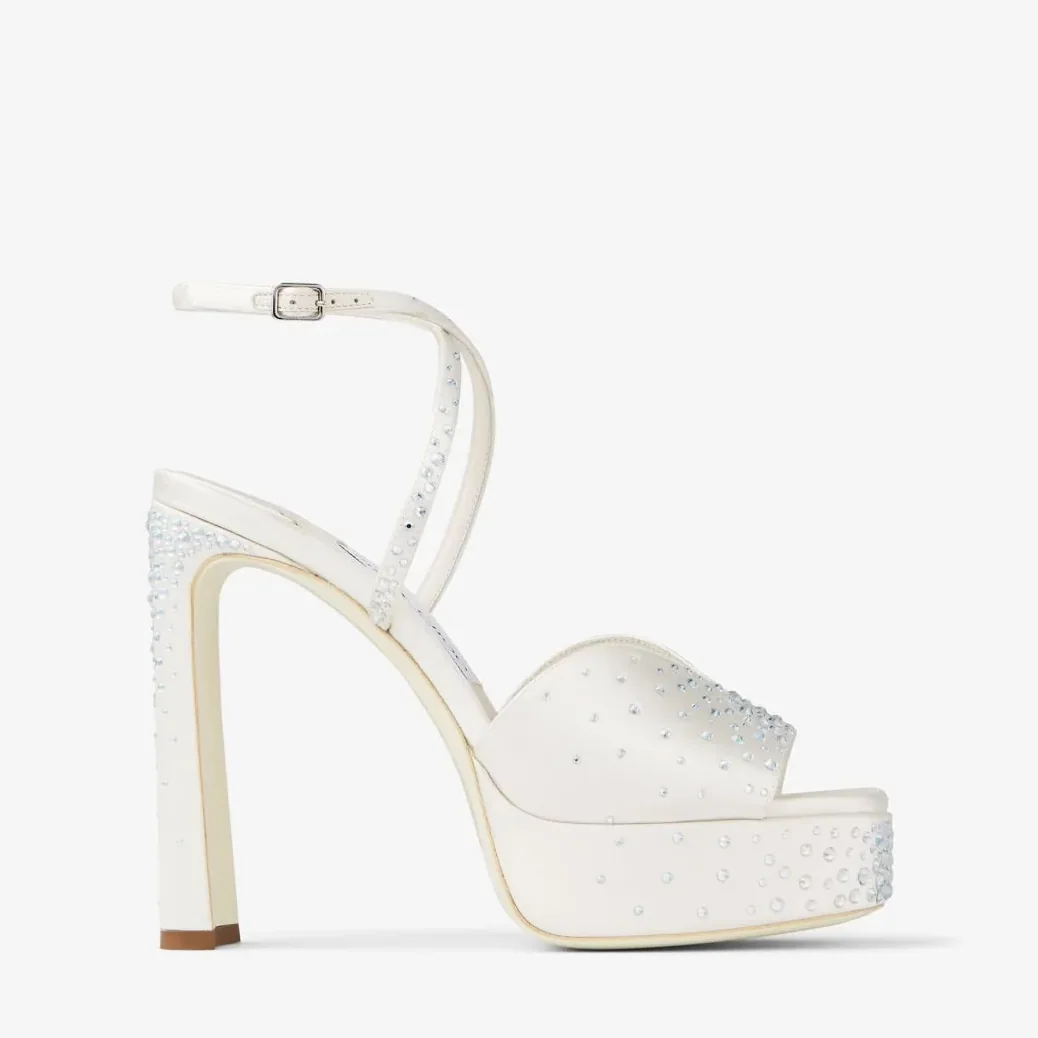 Jimmy Choo Karli Platform 125 Ivory/Crystal KARLIPF125BRZ Jimmy Choo Karli Platform 125 Ivory/Crystal KARLIPF125BRZ
