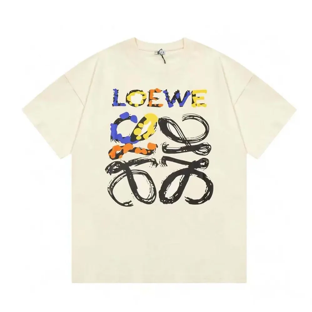 Loewe Loose Fit T-shirt in Cotton for Men in White/Black Loewe Loose Fit T-shirt in Cotton for Men in White/Black