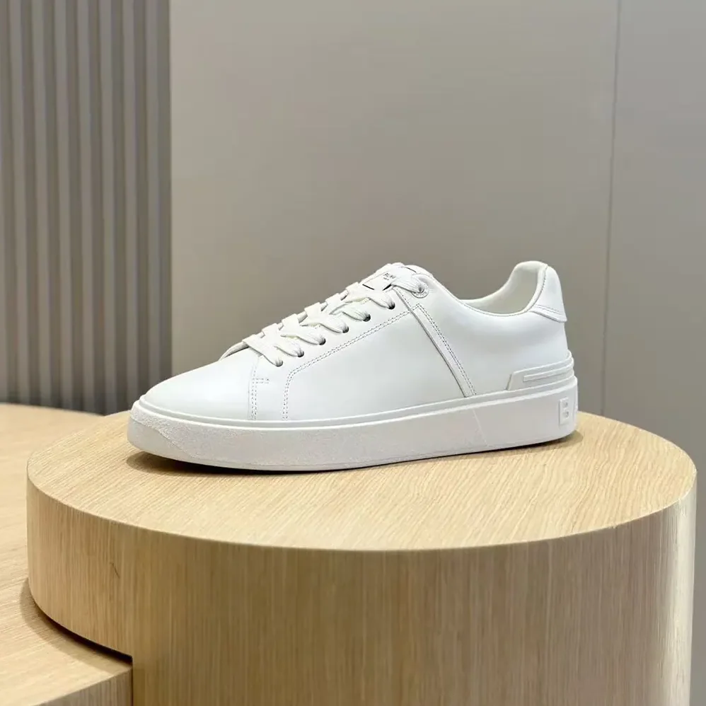 Balmain B Court Trainers in Calfskin for Unisex in White