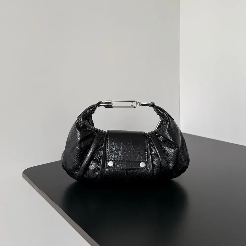 Balenciaga Pamela Shoulder Bag Small in Black Arena Lambskin for Women