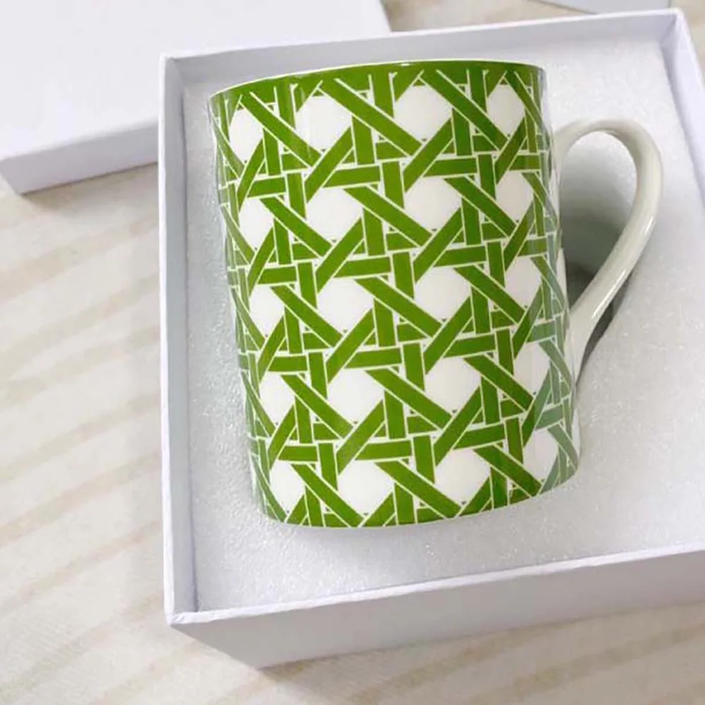 Dior Set of Two Mugs Green Cannage Provence for Unisex Dior Set of Two Mugs Green Cannage Provence for Unisex