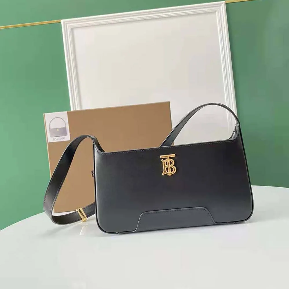 Burberry Leather TB Shoulder Bag for Women in Black Burberry Leather TB Shoulder Bag for Women in Black