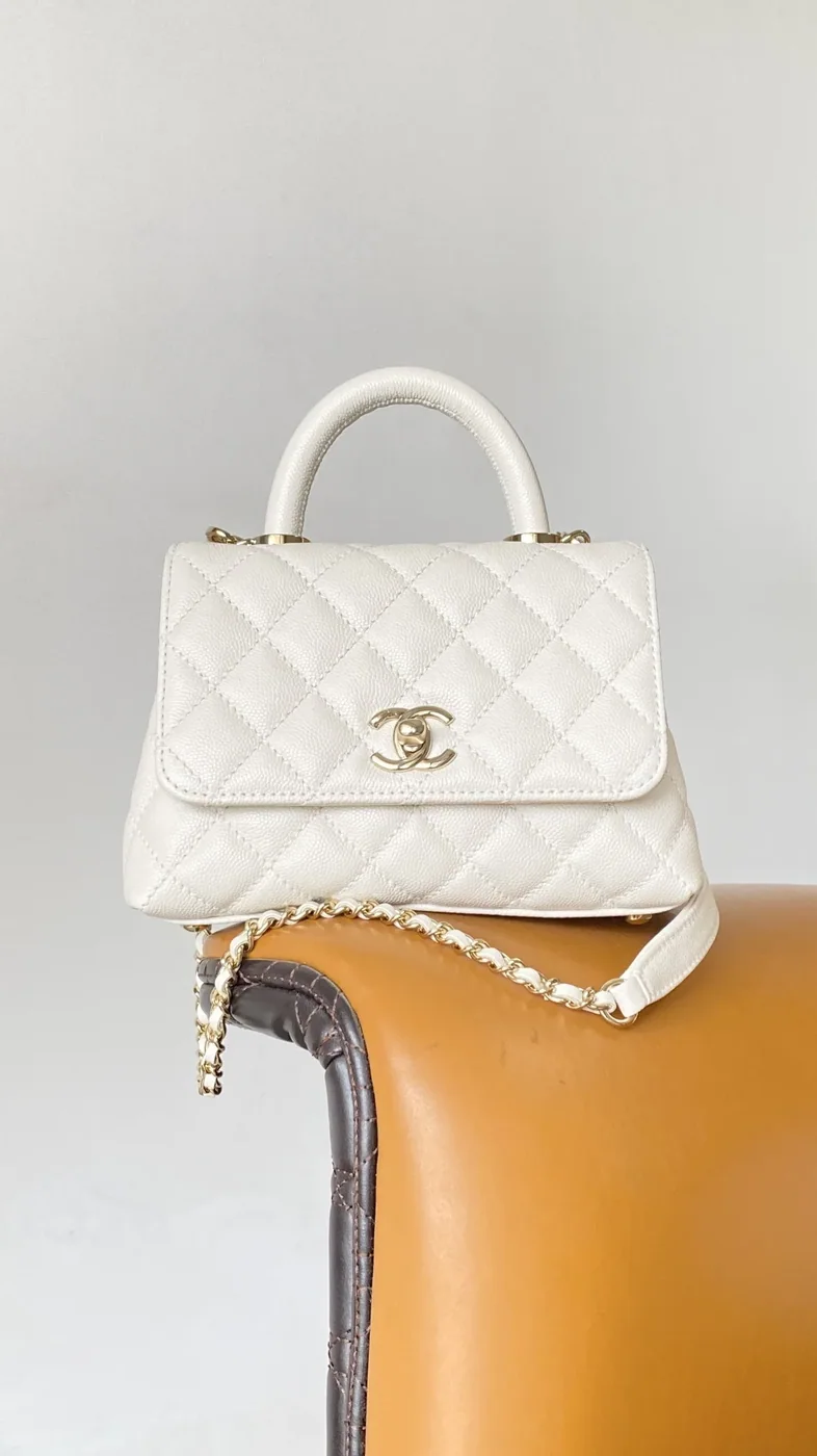Chanel Coco Handle Mini Bag White 5,/ Chanel Coco Handle Mini Bag White 5,/