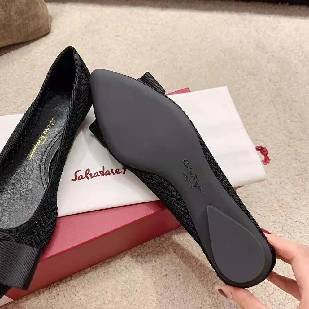 Salvatore Ferragamo Viva Responsible Ballet Flat for Women in Black Salvatore Ferragamo Viva Responsible Ballet Flat for Women in Black