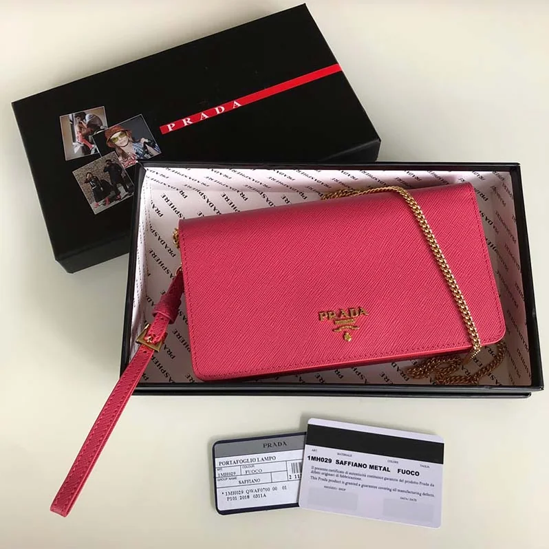 Prada Saffiano Leather Mini Bag for Women in Pink