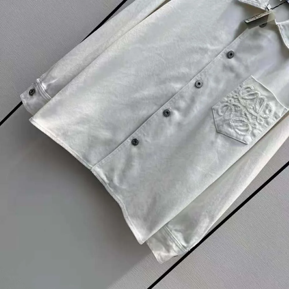 Loewe Anagram Overshirt in Denim for Women in White