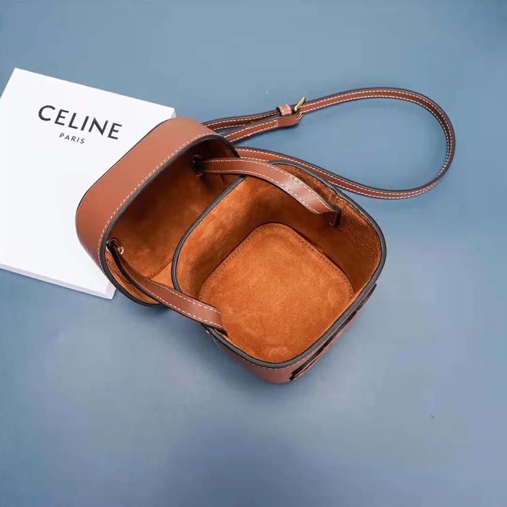 Celine Small Box Cuir Triomphe in Smooth Calfskin for Women in Brown