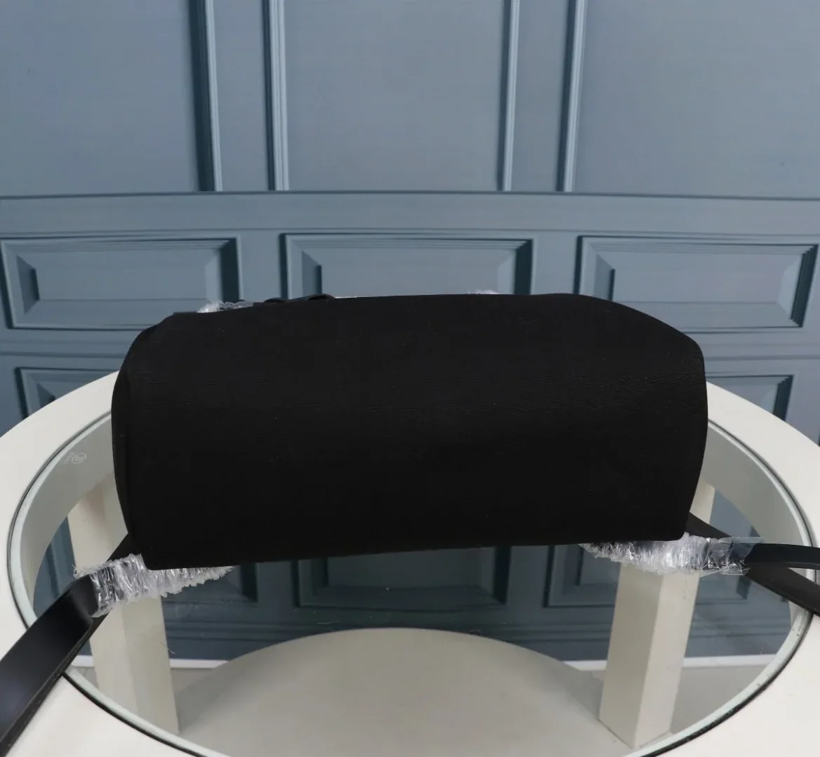 Hermes Buckle Lock Shape Striped Black, Silver Toned Hardware Bag