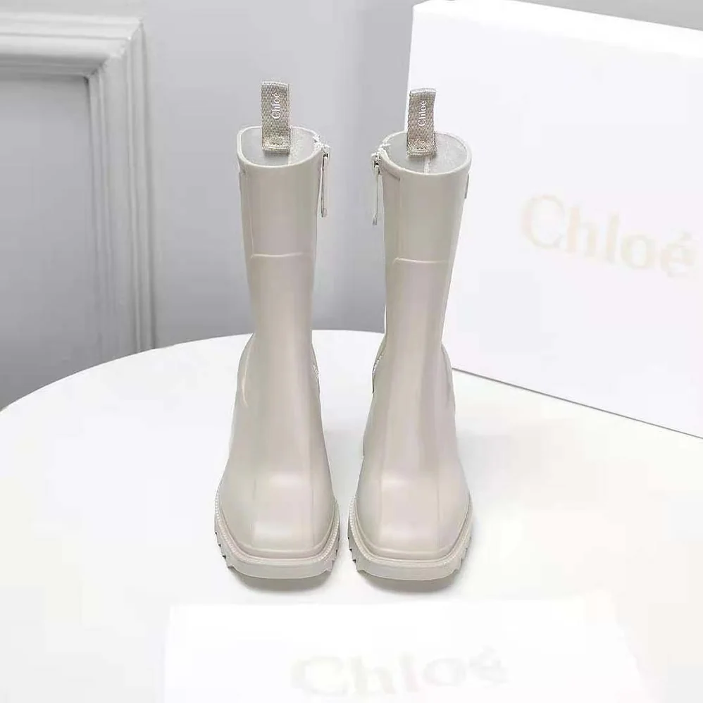 Chloe Betty Rain Boot in 50 mm Heel Height for Women in Beige