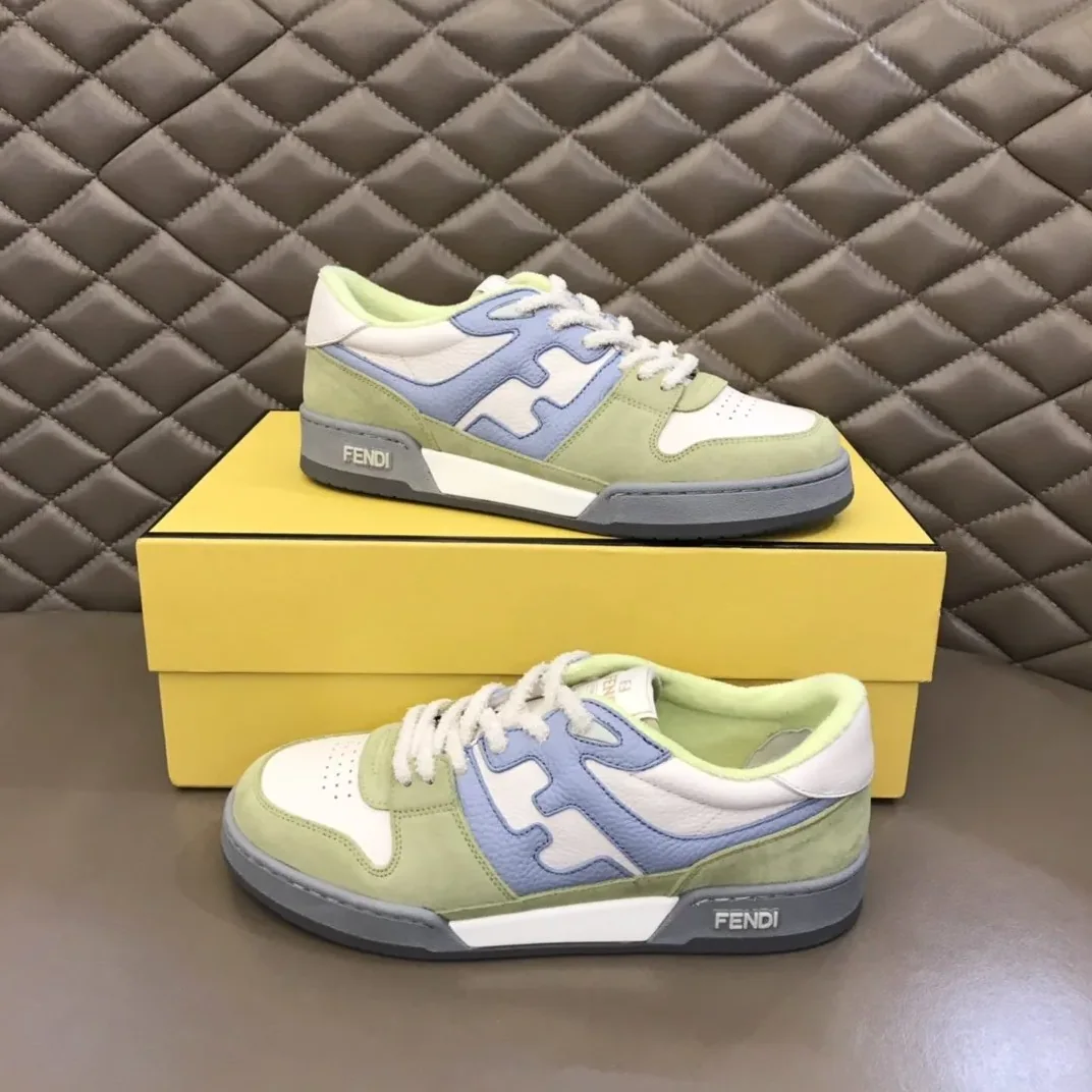 Fendi FD Match Low Tops Sneakers Light Green Fendi FD Match Low Tops Sneakers Light Green
