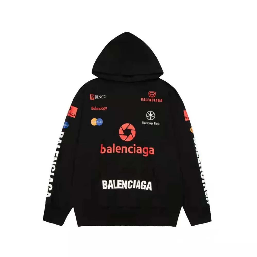 Balenciaga Top League Hoodie Oversized in Black for Men