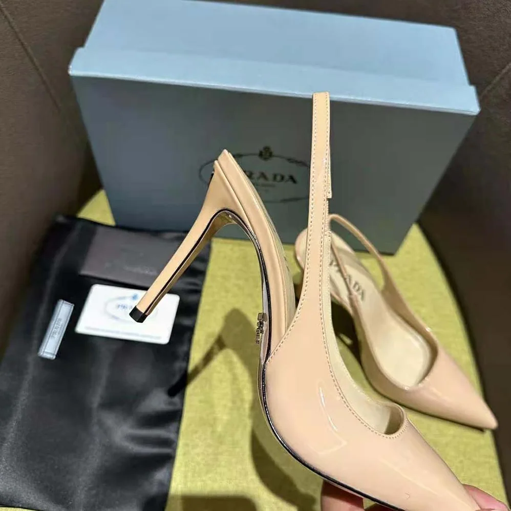 Prada Patent Leather Slingbacks for Women in Pink