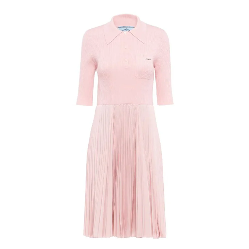 Prada Crepe DE Chine Dress for Women in Pink Prada Crepe DE Chine Dress for Women in Pink