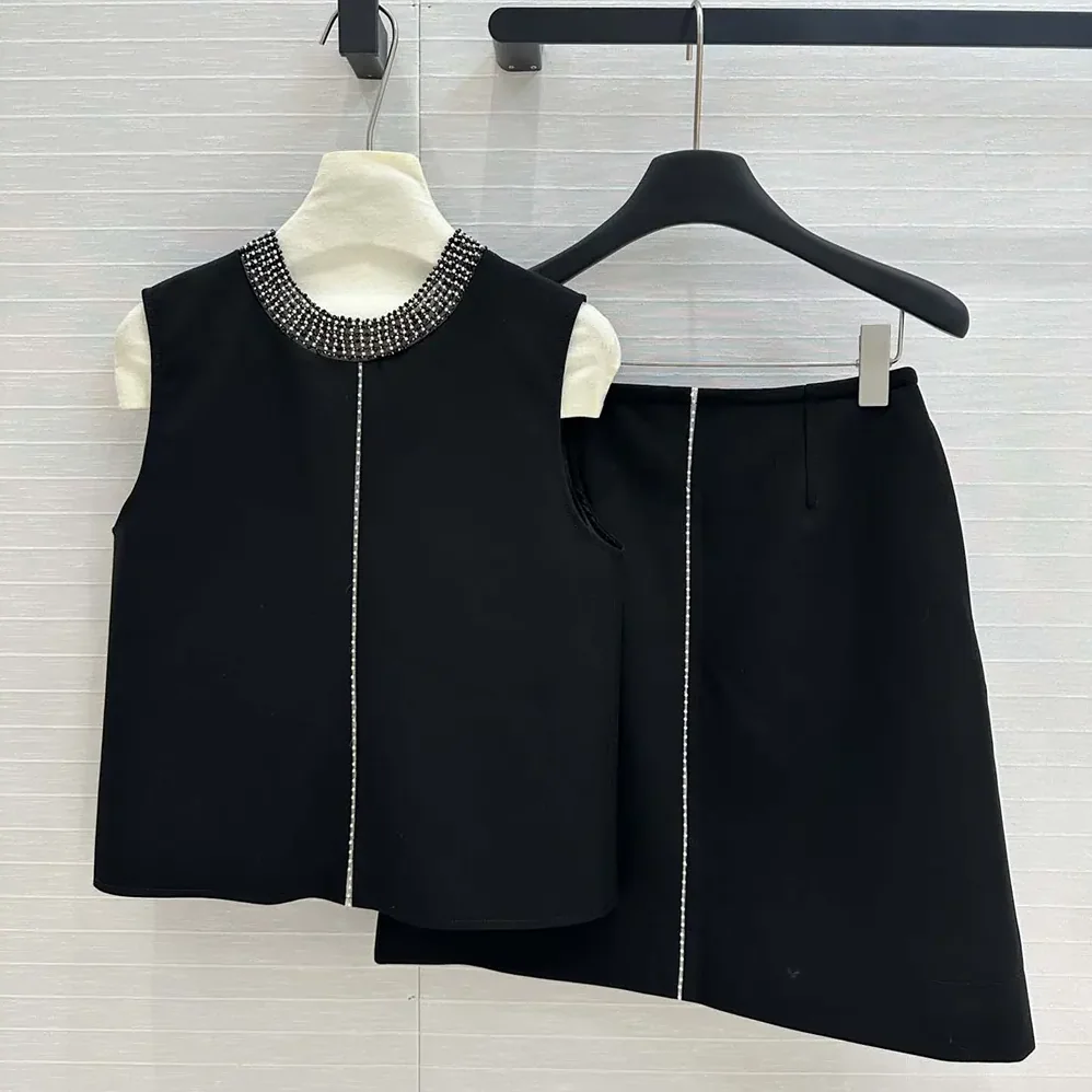 Dior Embroidered Top Black Wool and Silk for Women Dior Embroidered Top Black Wool and Silk for Women