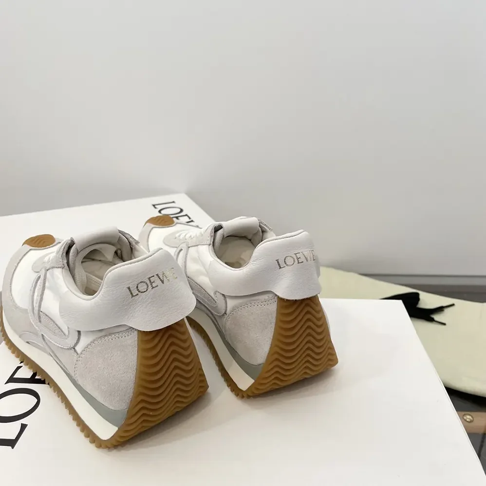 Loewe Flow Runner in Nylon and Suede for Unisex in White Loewe Flow Runner in Nylon and Suede for Unisex in White