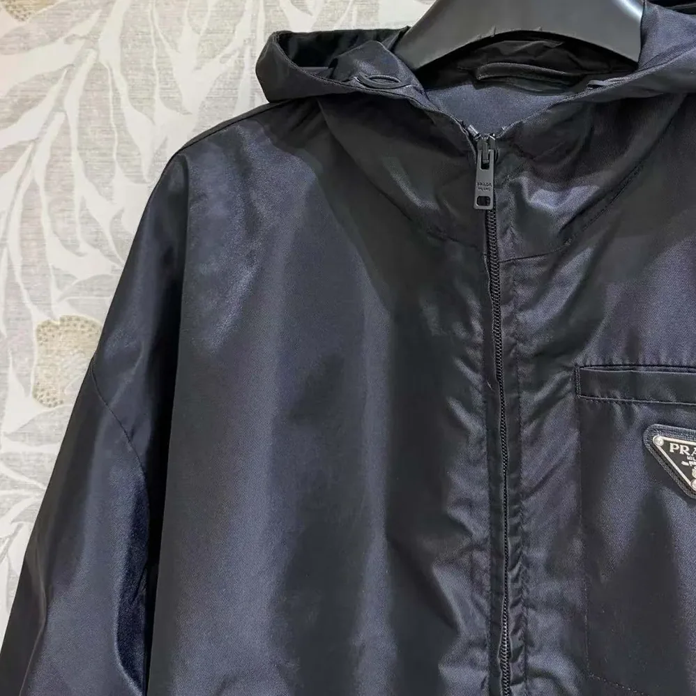 Prada Re-Nylon Cropped Jacket for Women in Black