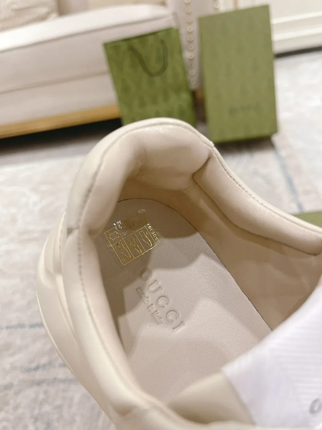 Gucci Printed Rhyton Sneaker White Gucci Printed Rhyton Sneaker White