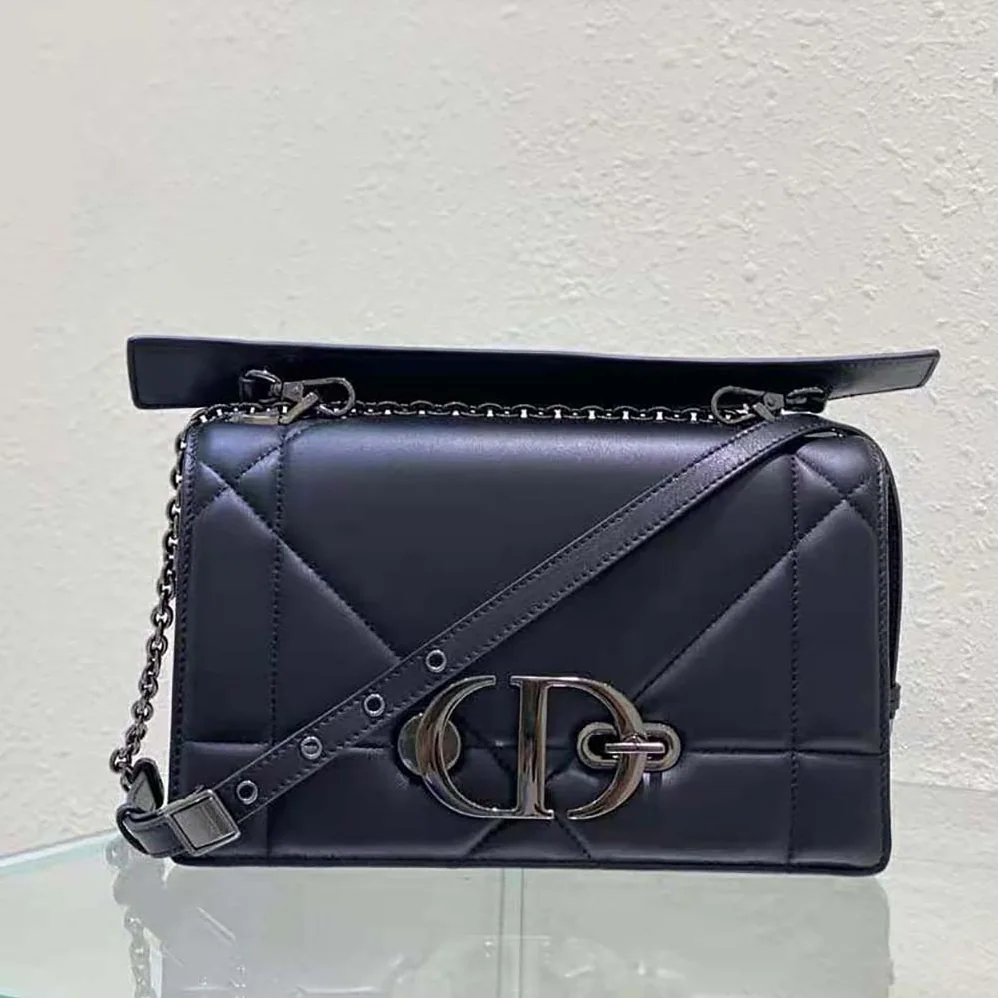 Dior 30 Montaigne Chain Bag with Handle Black Maxicannage Lambskin for Women Dior 30 Montaigne Chain Bag with Handle Black Maxicannage Lambskin for Women