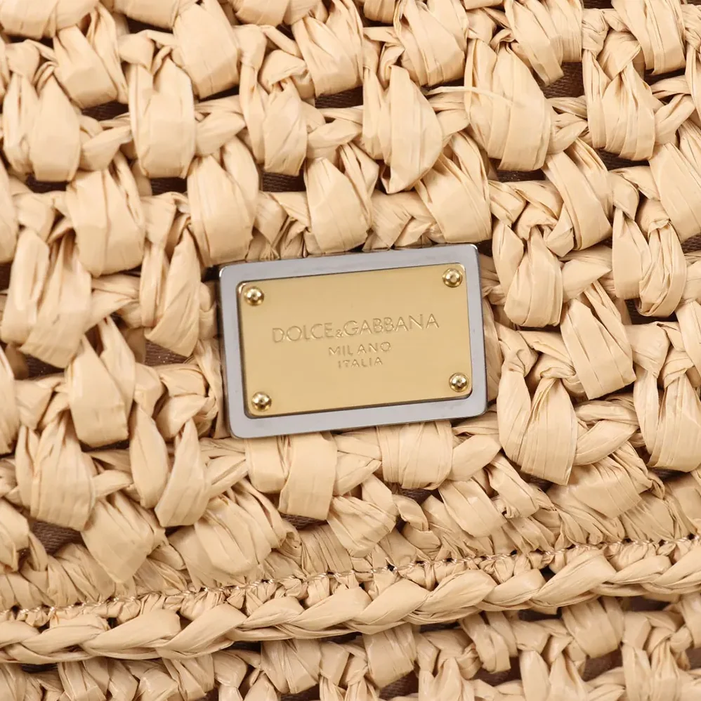 Dolce Gabbana D&G Elongated Medium Sicily Handbag in Crochet Raffia for Women