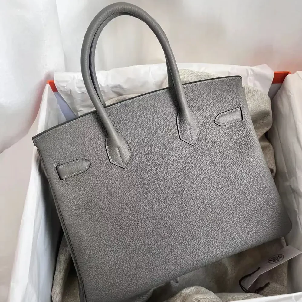 Hermes Birkin 30 Bag in Epsom Leather with Silver Hardware in Grey Hermes Birkin 30 Bag in Epsom Leather with Silver Hardware in Grey