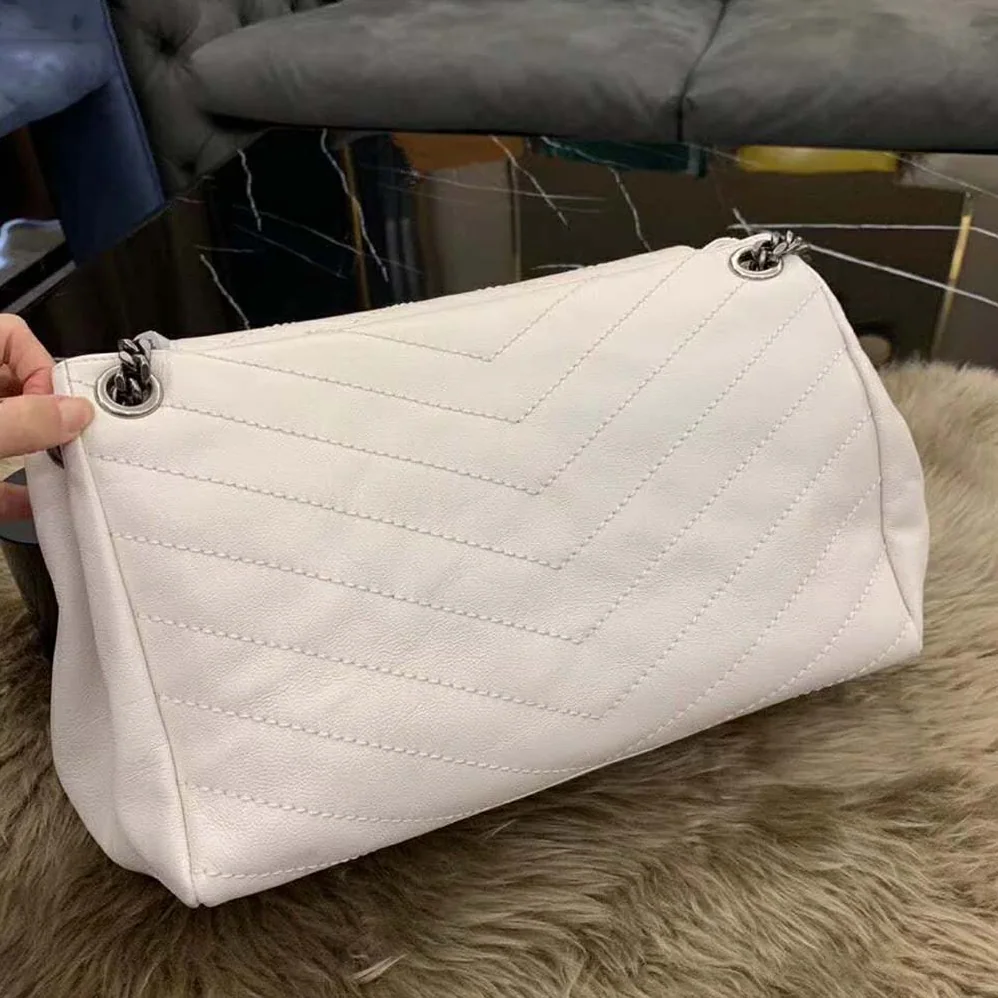 Saint Laurent YSL Nolita Medium Bag Vintage Leather for Women in White Saint Laurent YSL Nolita Medium Bag Vintage Leather for Women in White