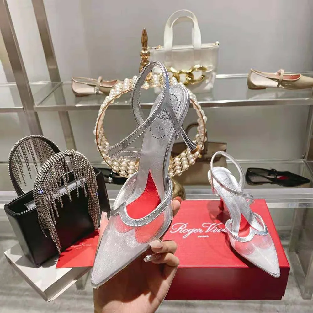 Roger Vivier I Love Vivier Slingback Pumps in PVC for Women in Silver Roger Vivier I Love Vivier Slingback Pumps in PVC for Women in Silver