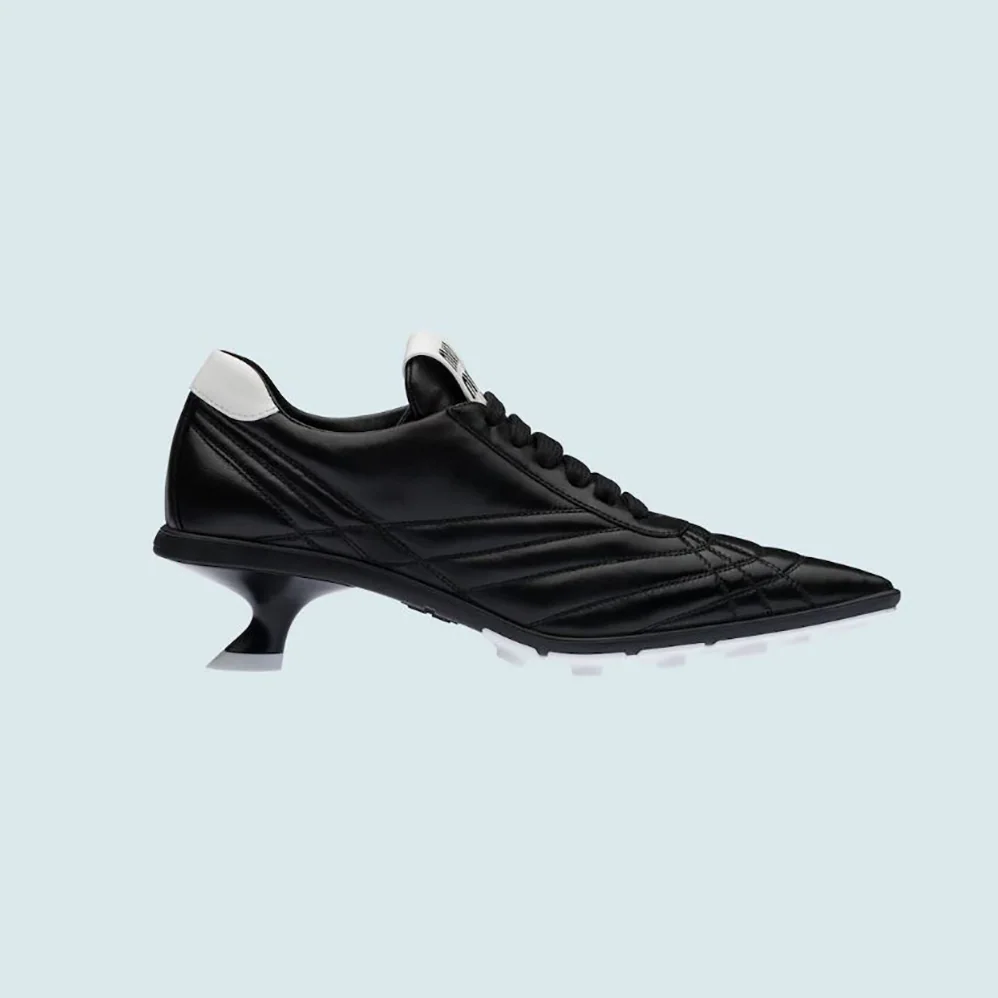 Miu Miu Nappa Leather Mid-heel Sneakers for Women in Black
