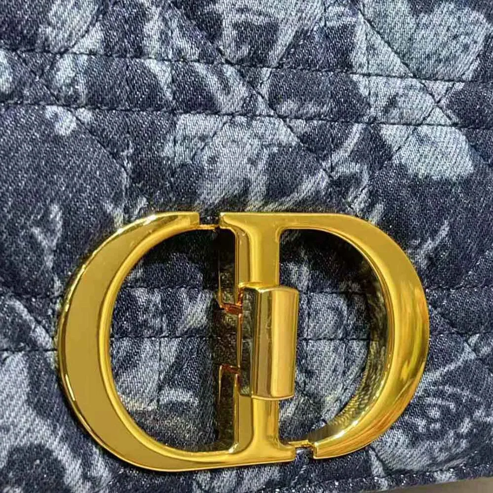 Dior Large Dior Caro Bag Blue Dior Flowers Cannage Denim for Women Dior Large Dior Caro Bag Blue Dior Flowers Cannage Denim for Women