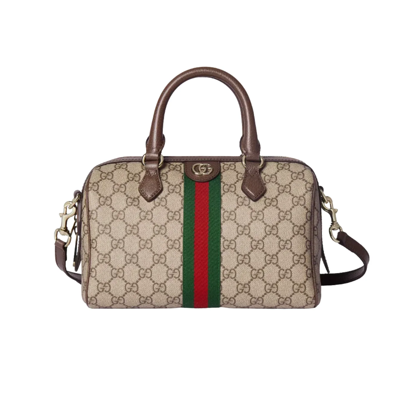 Gucci Ophidia Medium Boston Top Handle Bag in Beige Gold Hardware