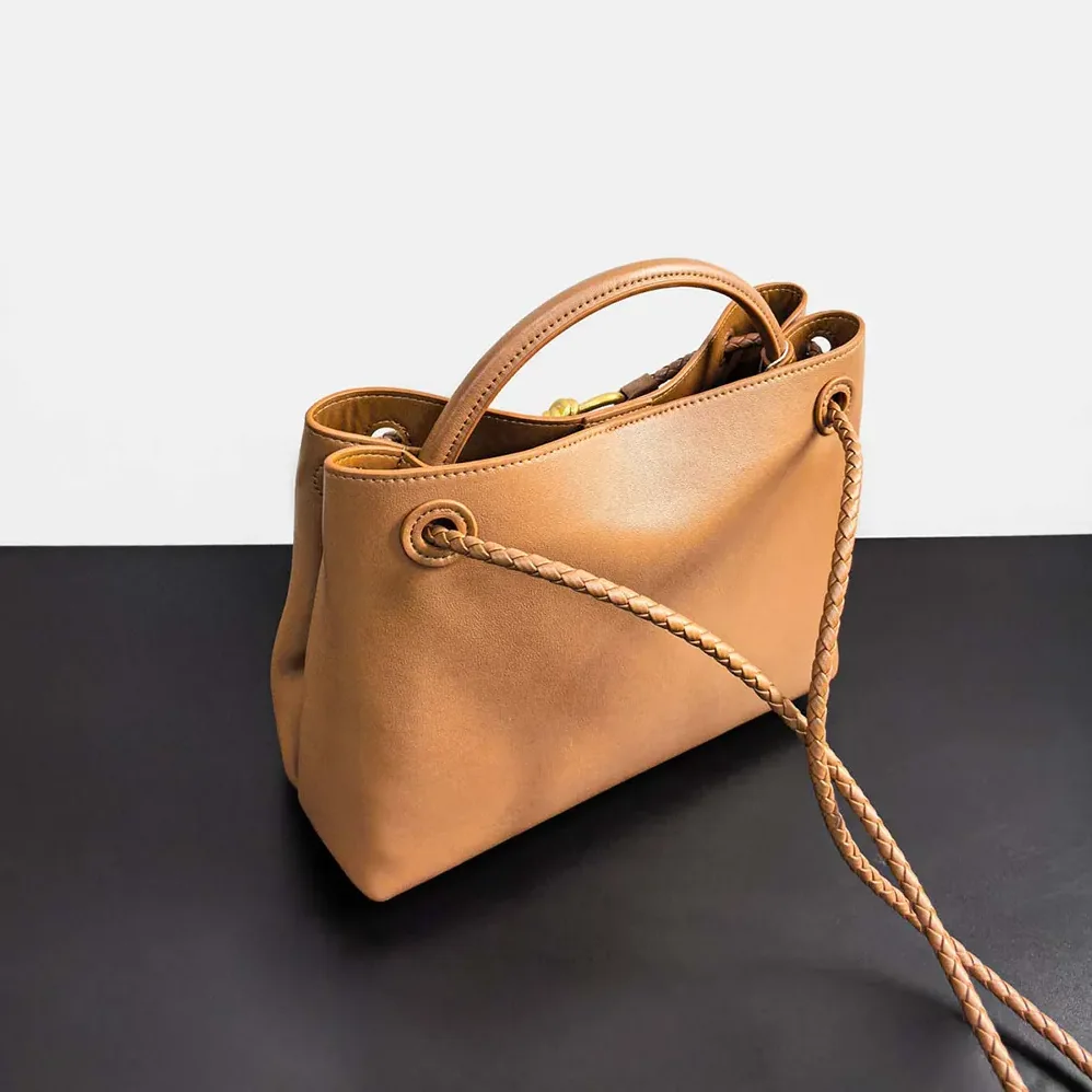 Bottega Veneta Small Andiamo in Silky Calf Leather for Women in Brown