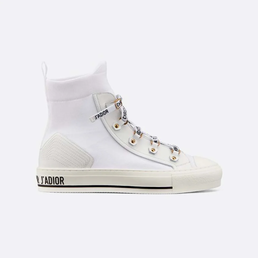 Dior Walk'N'dior Technical Knit High-Top Sneaker for Women in White