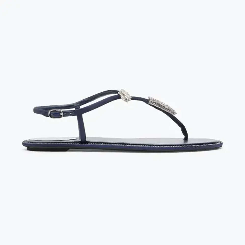 Rene Caovilla Serpente Indigo Thong Sandal 10 for Women
