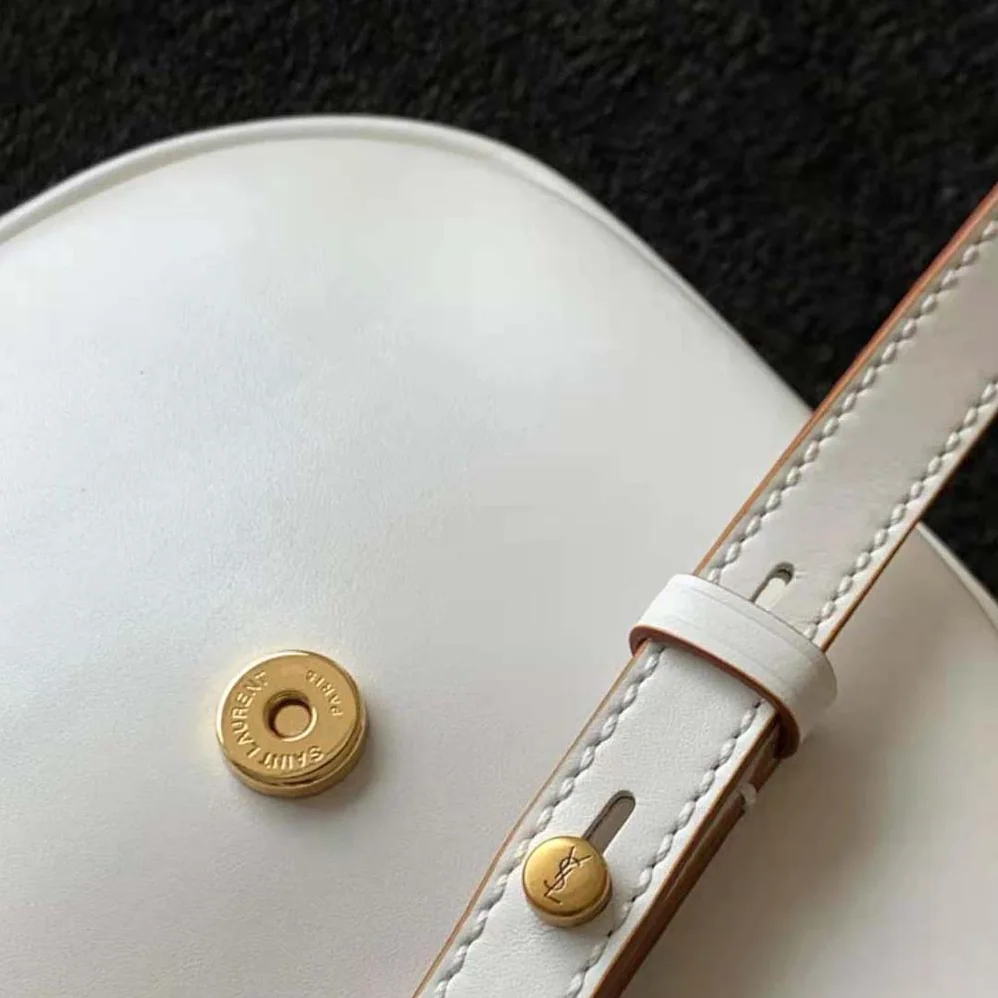 Saint Laurent YSL Kaia Small Satchel in Smooth Leather for Women in White