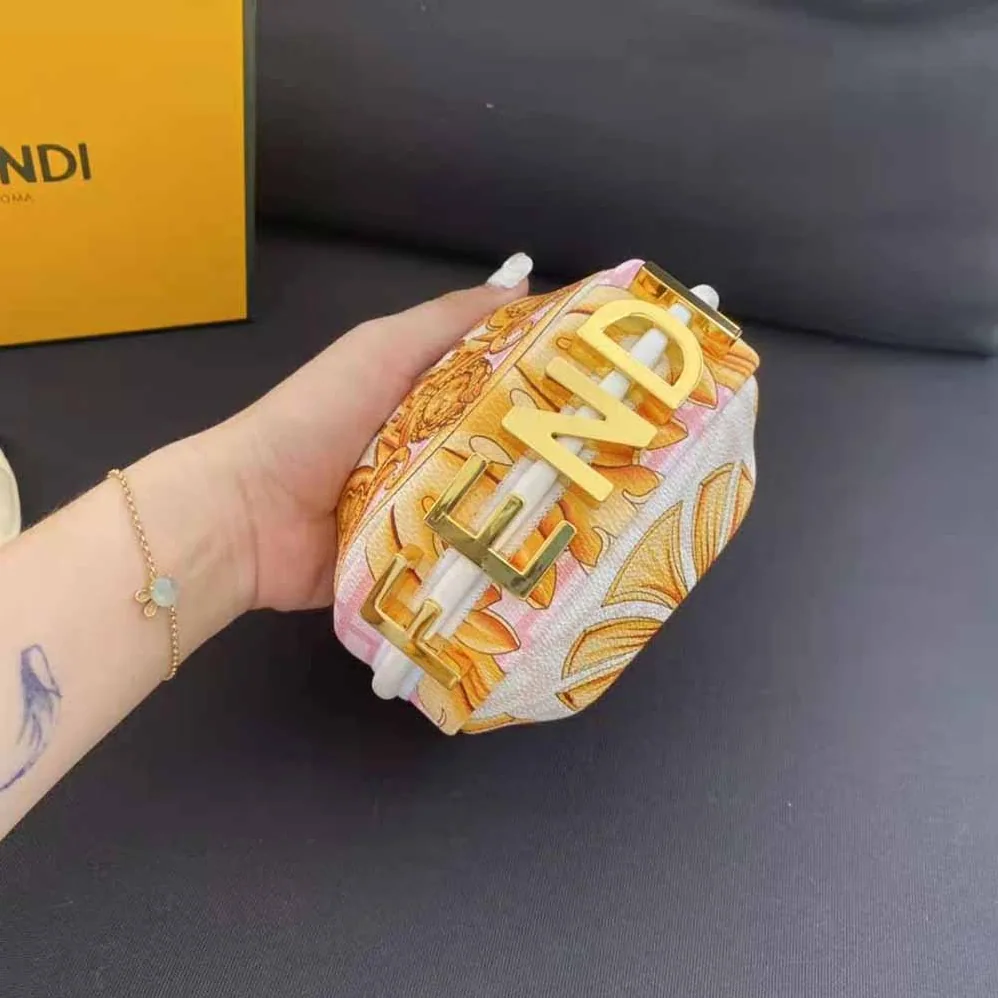 Fendi Nano Fendigraphy Fendace Pink Silk Charm for Women