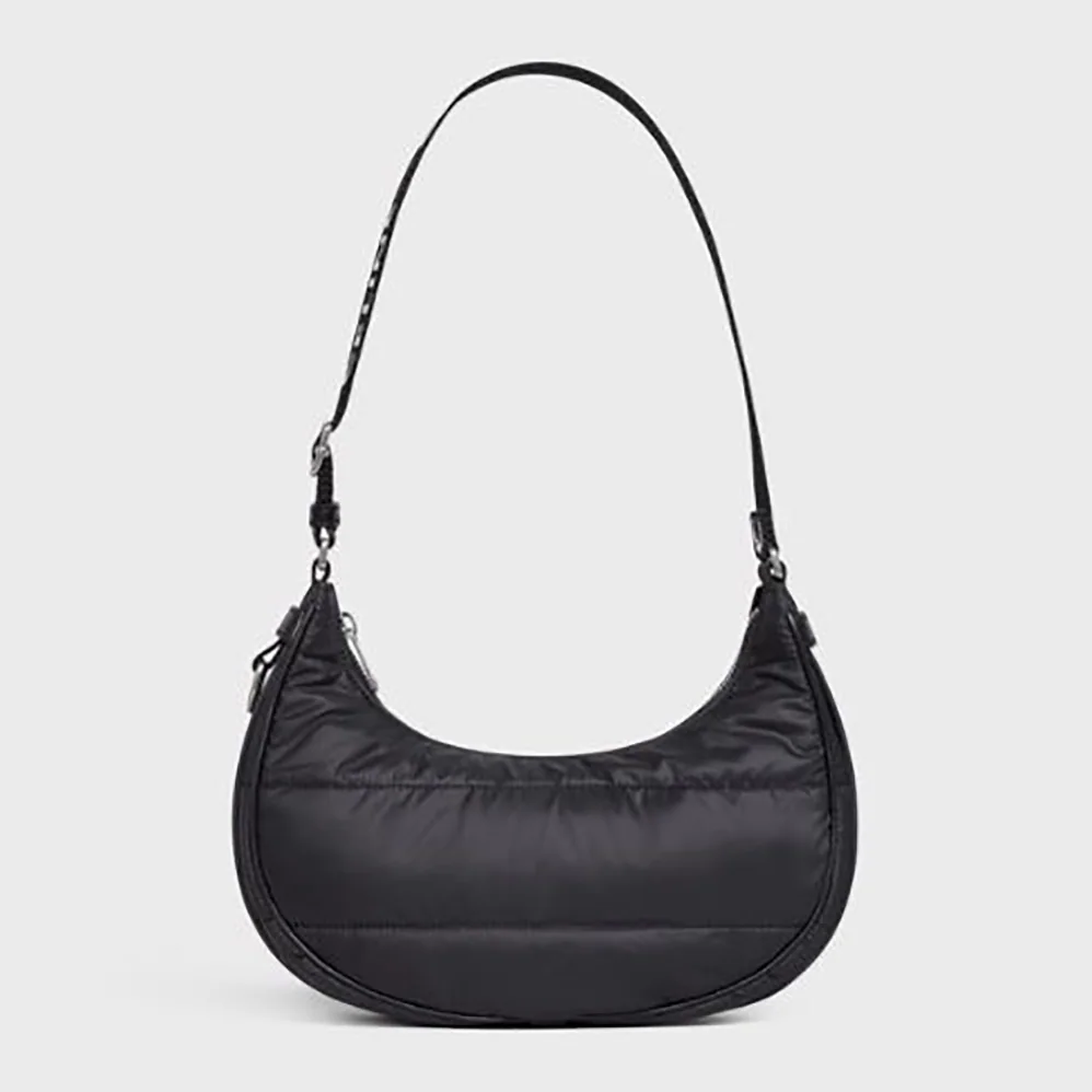 Celine Medium Ava Bag with Celine Strap in Quilted Nylon for Women in Black Celine Medium Ava Bag with Celine Strap in Quilted Nylon for Women in Black