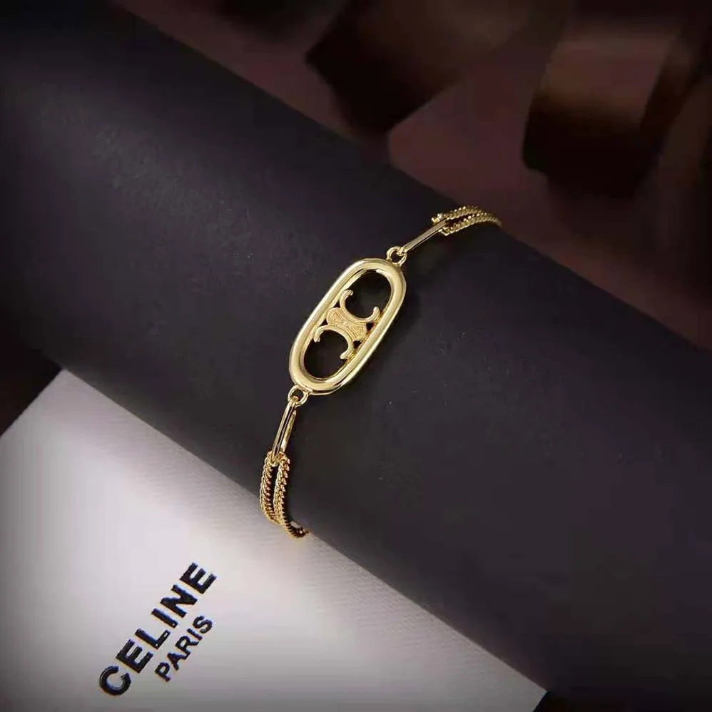 Celine Maillon Triomphe Bracelet in Brass with Gold Finish for Women Celine Maillon Triomphe Bracelet in Brass with Gold Finish for Women