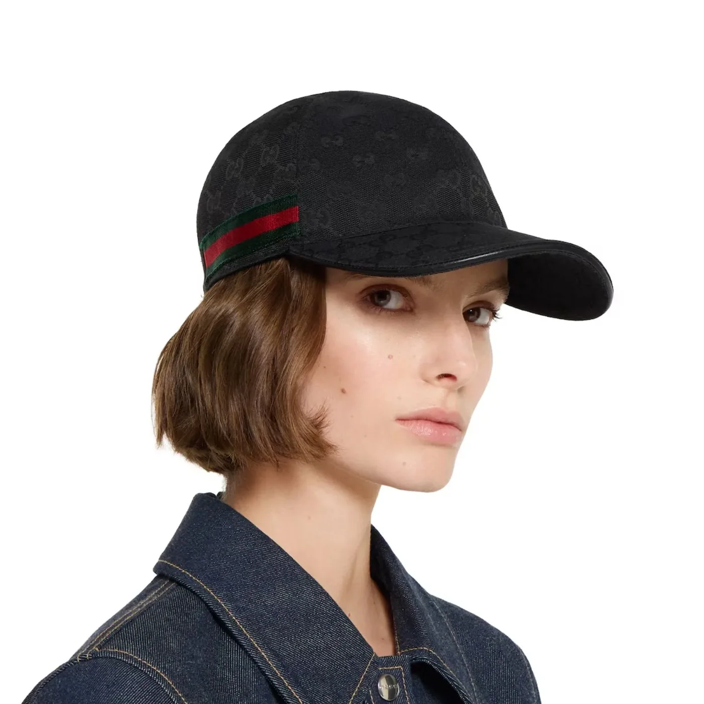 Gucci Original GG Canvas Baseball Hat With Web Black GG Gucci Original GG Canvas Baseball Hat With Web Black GG