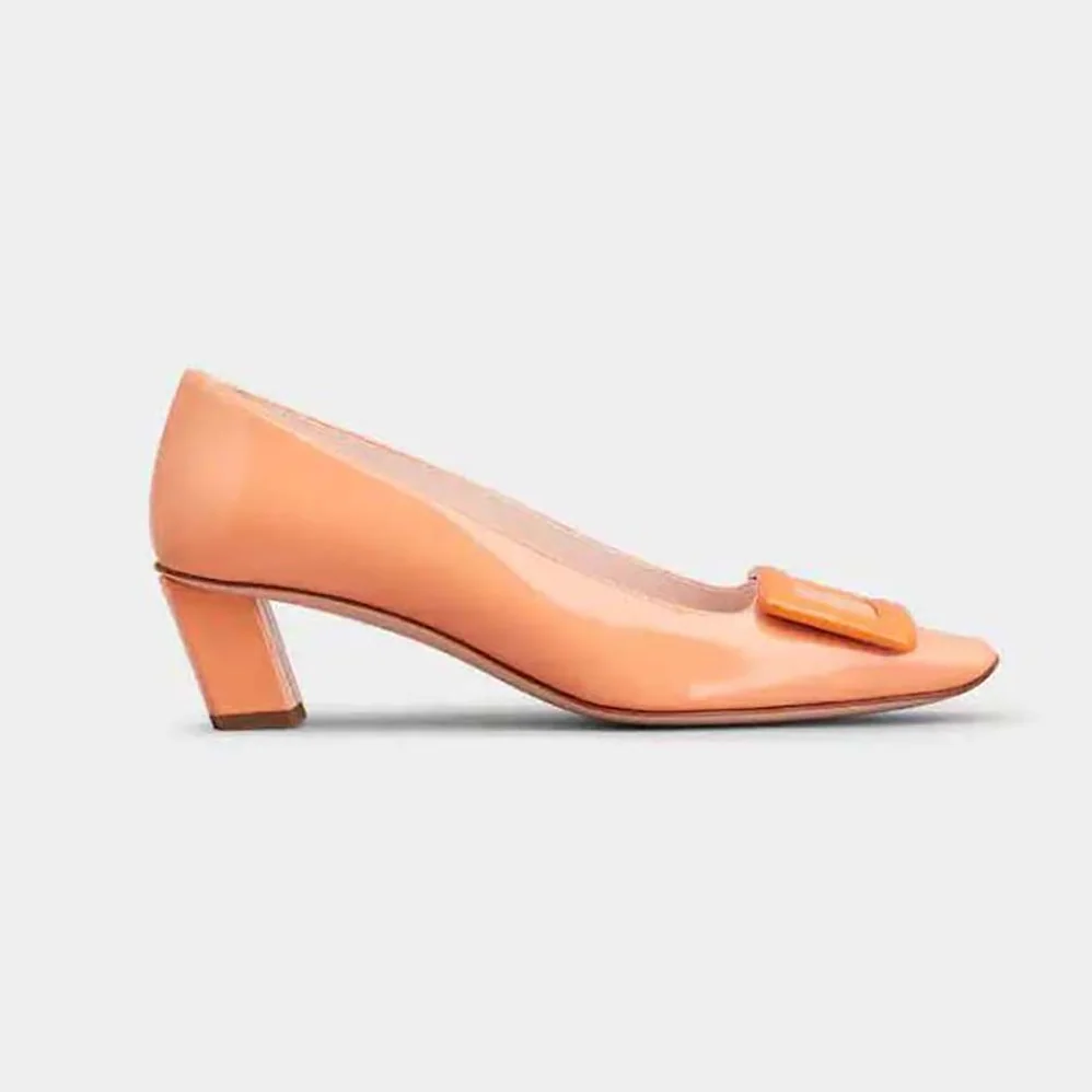 Roger Vivier Patent Leather Belle Vivier Pumps for Women in Orange Roger Vivier Patent Leather Belle Vivier Pumps for Women in Orange