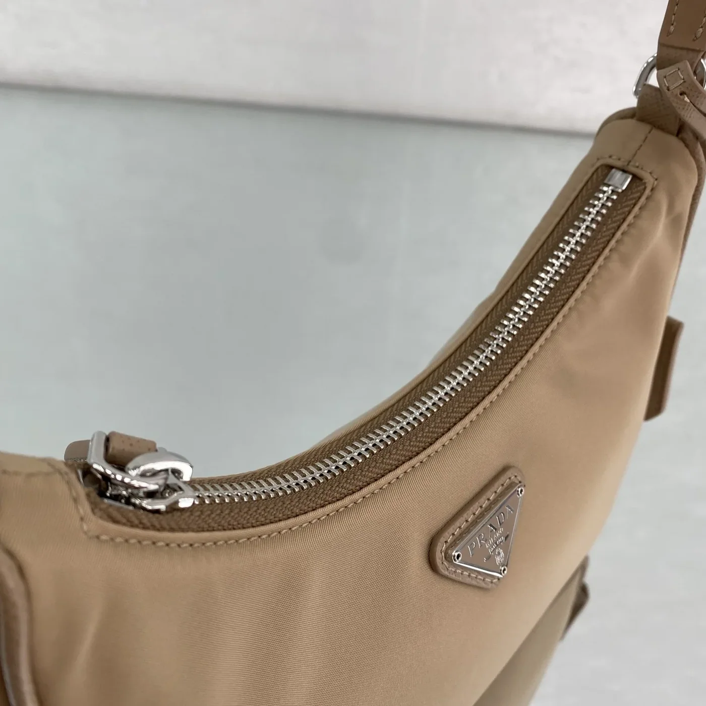 Prada Re- 2005 Re in Nylon Mini Bag Beige Prada Re- 2005 Re in Nylon Mini Bag Beige