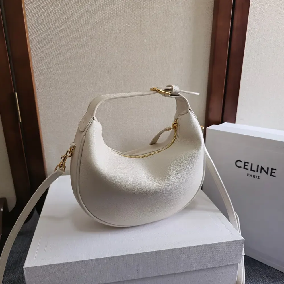 Celine Teen Celine Lulu in Grained Calfskin for Women in White Celine Teen Celine Lulu in Grained Calfskin for Women in White