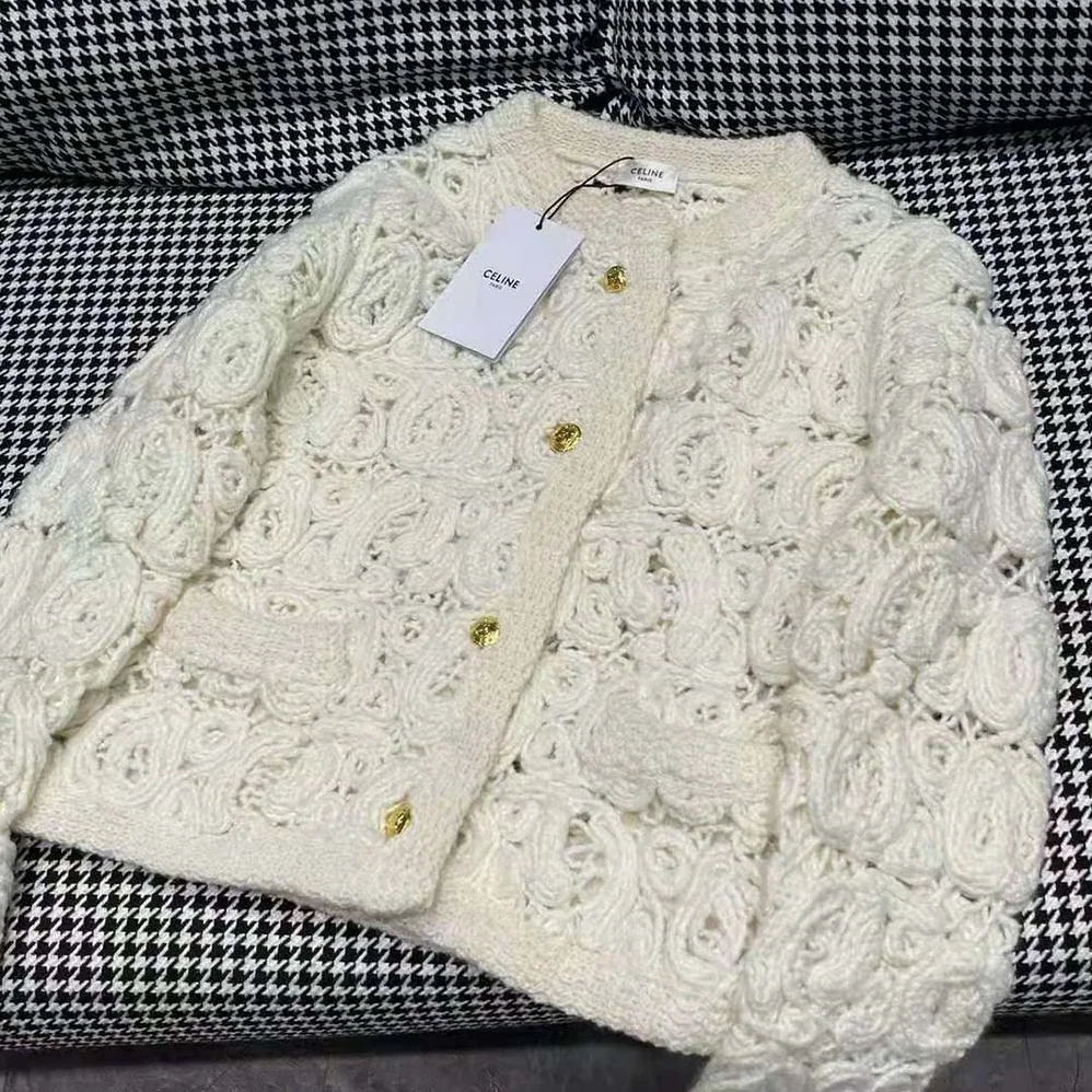 Celine Cardigan Jacket in Cornelly Wool for Women