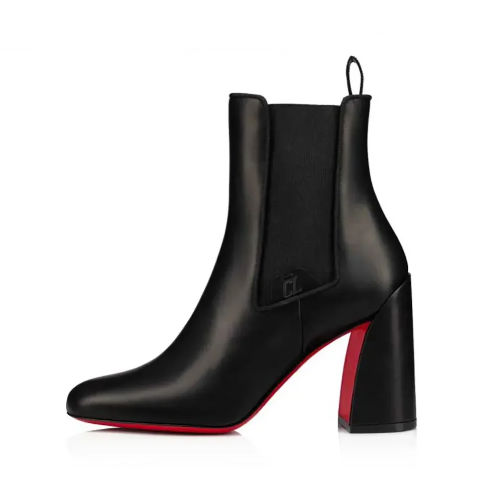 Christian Louboutin Turelastic 85 mm Low Boots Calf Leather for Women in Black