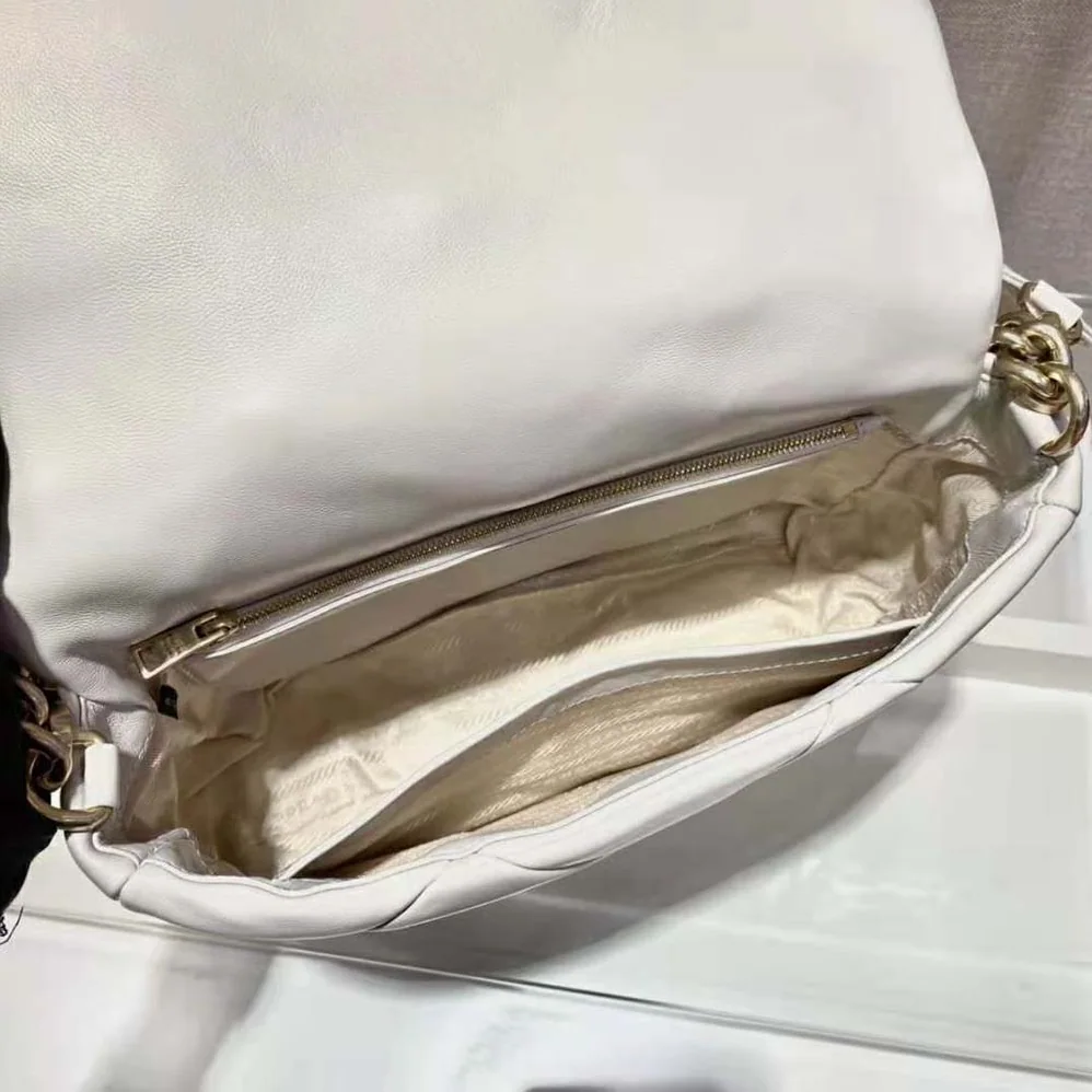 Prada System Nappa Leather Patchwork Bag for Women in White Prada System Nappa Leather Patchwork Bag for Women in White