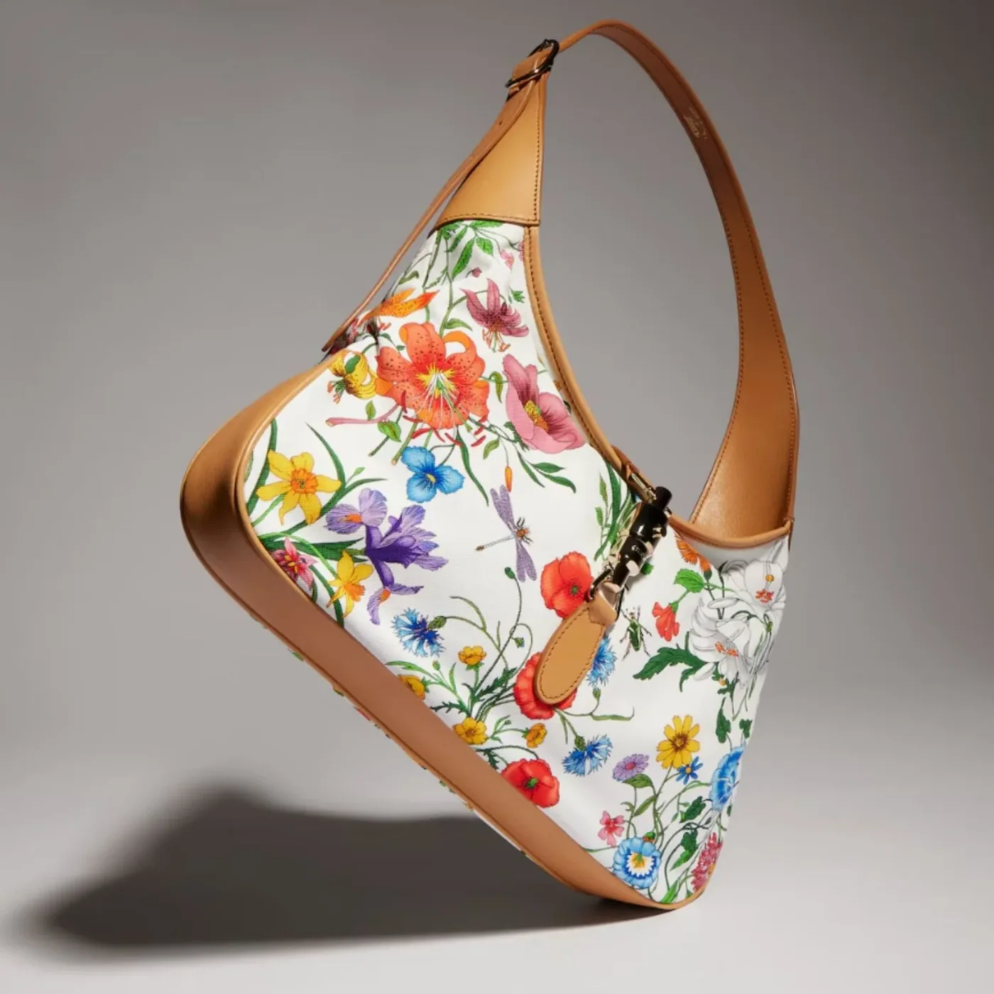 Gucci Jackie 1961 Medium Shoulder Bag in White/ Multicolor Gold Hardware Gucci Jackie 1961 Medium Shoulder Bag in White/ Multicolor Gold Hardware